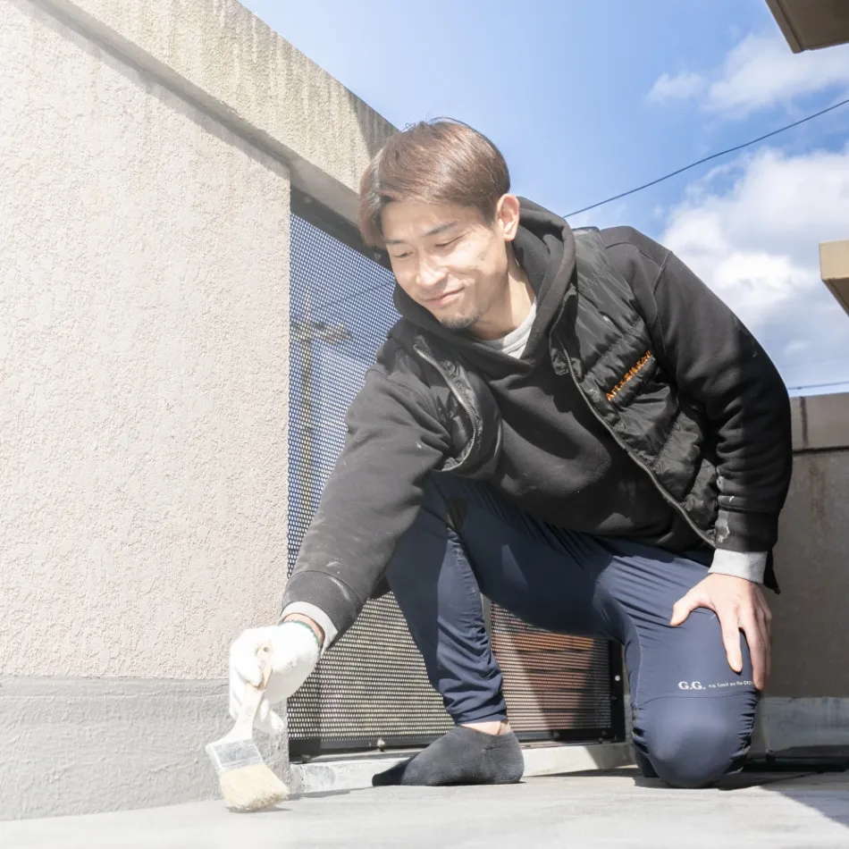 防水（屋上・屋根）工事の様子